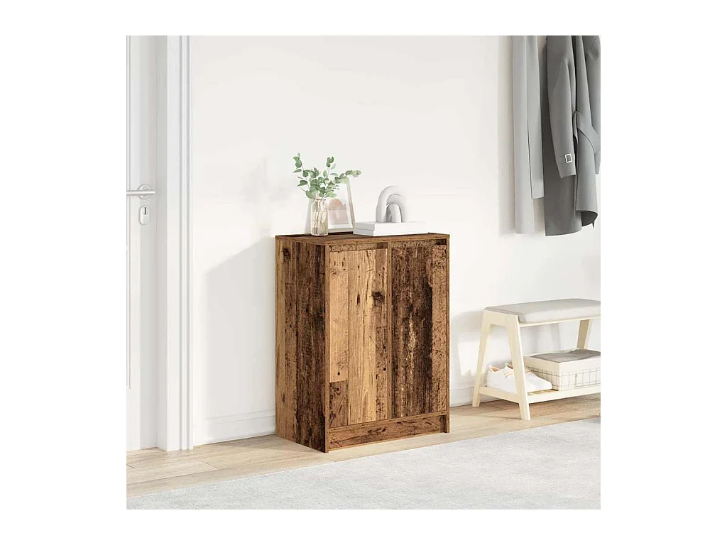 Armoire à chaussures vieux bois 57x34x76 cm bois d'ingénierie