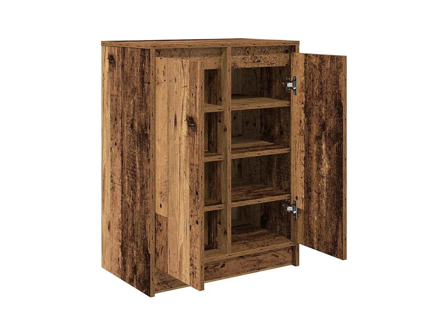 Oude houten schoenenkast 57x34x76 cm bewerkt hout