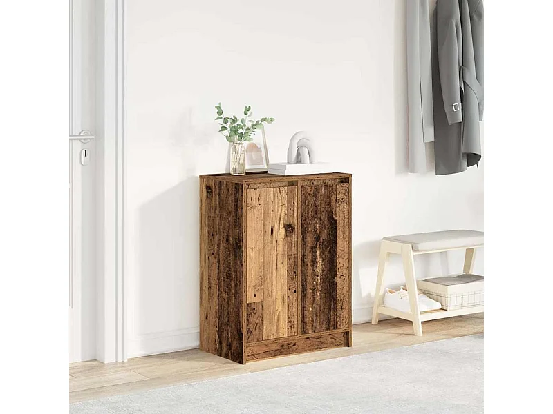 Armoire à chaussures vieux bois 57x34x76 cm bois d'ingénierie