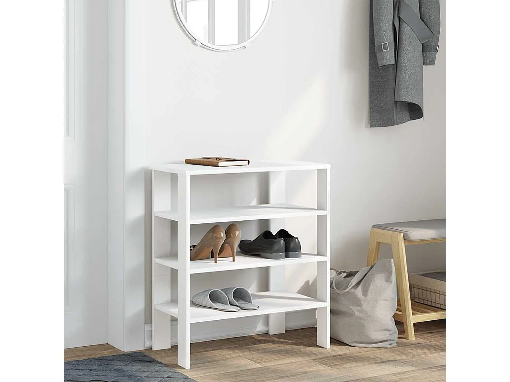 étagère à chaussures blanc 61x32x70 cm bois d'ingénierie