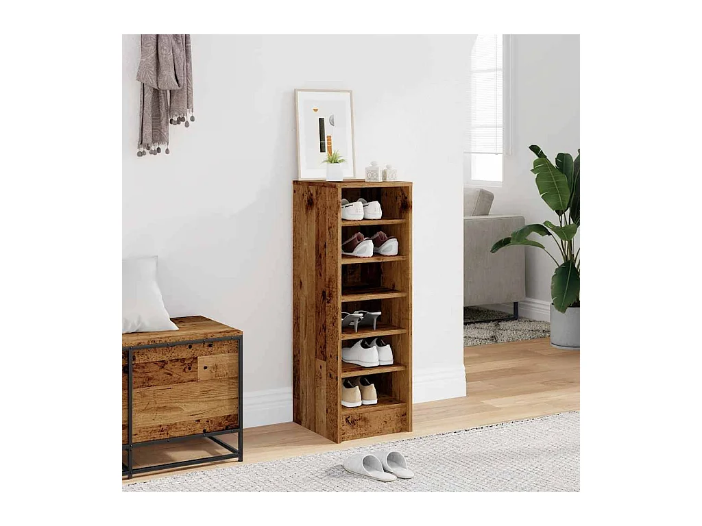 Schoenenkast oud hout 32x35x92 cm bewerkt hout