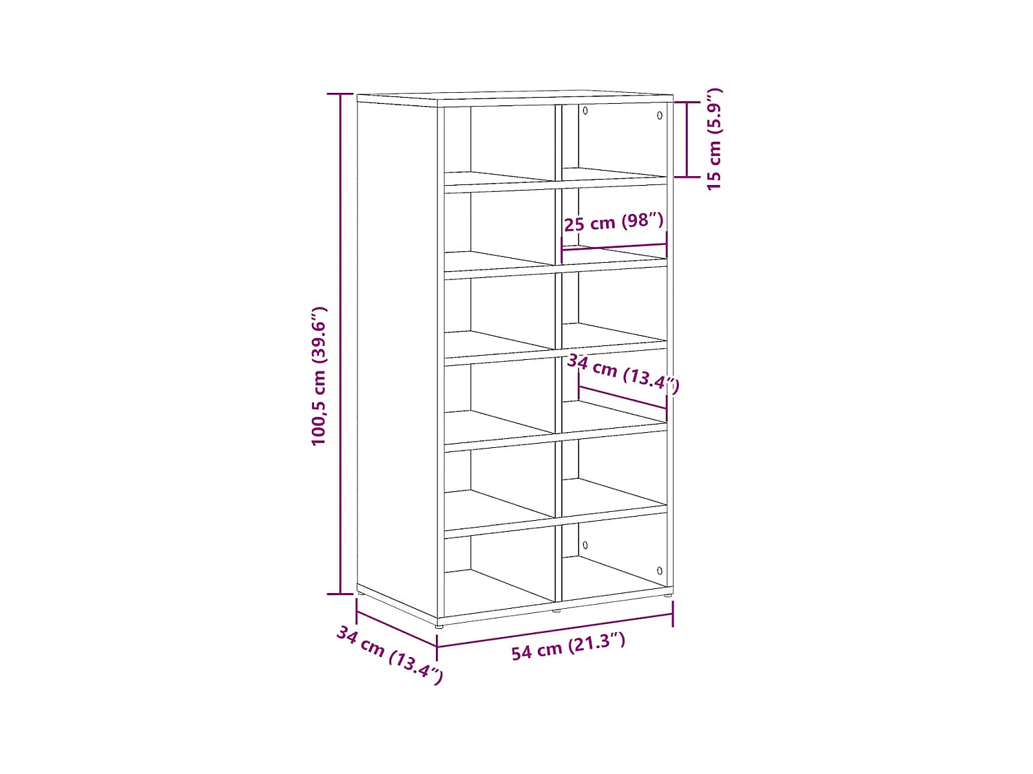 scarpiera in rovere artigianale in legno ingegnerizzato