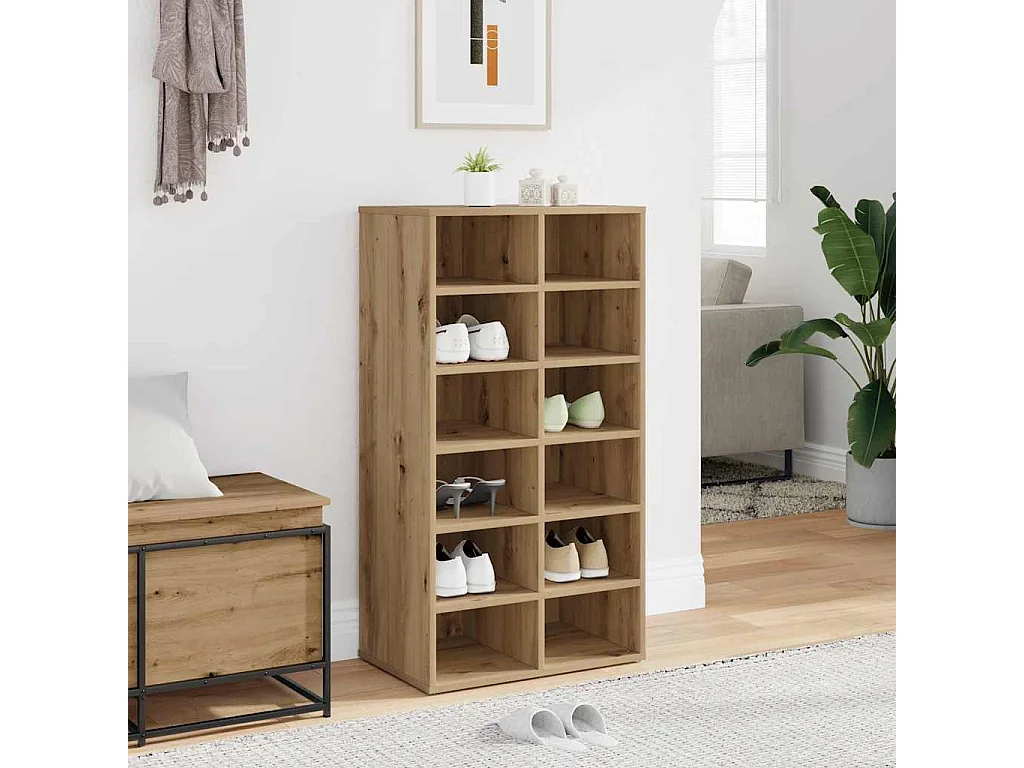 scarpiera in rovere artigianale in legno ingegnerizzato