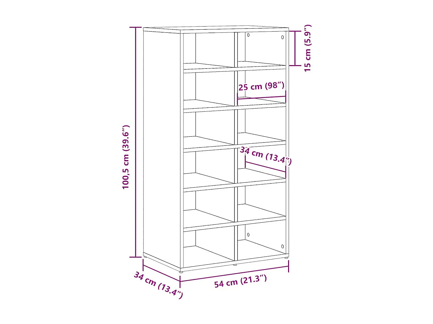 scarpiera in rovere artigianale in legno ingegnerizzato