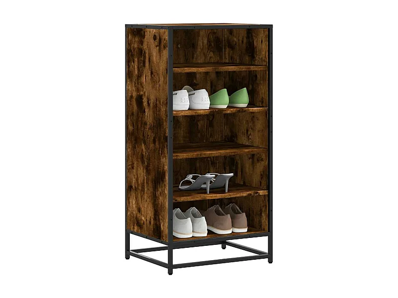 étagère à chaussures chêne fumé 48x38x97,5 cm bois d'ingénierie