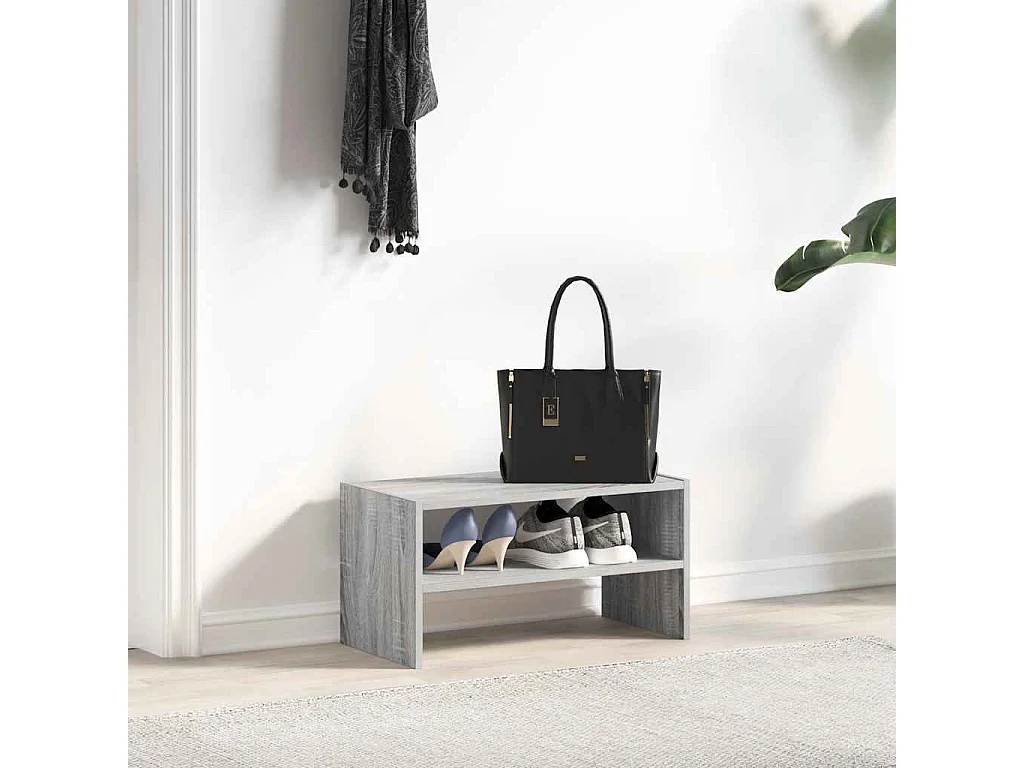 étagère à chaussures empilable sonoma gris 60x30x30,5 cm