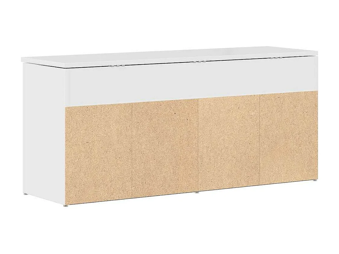 Banc à chaussures blanc brillant 102x30,5x45 cm bois ingénierie