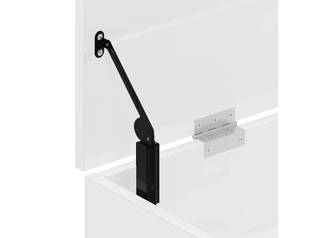 Banc à chaussures blanc brillant 102x30,5x45 cm bois ingénierie