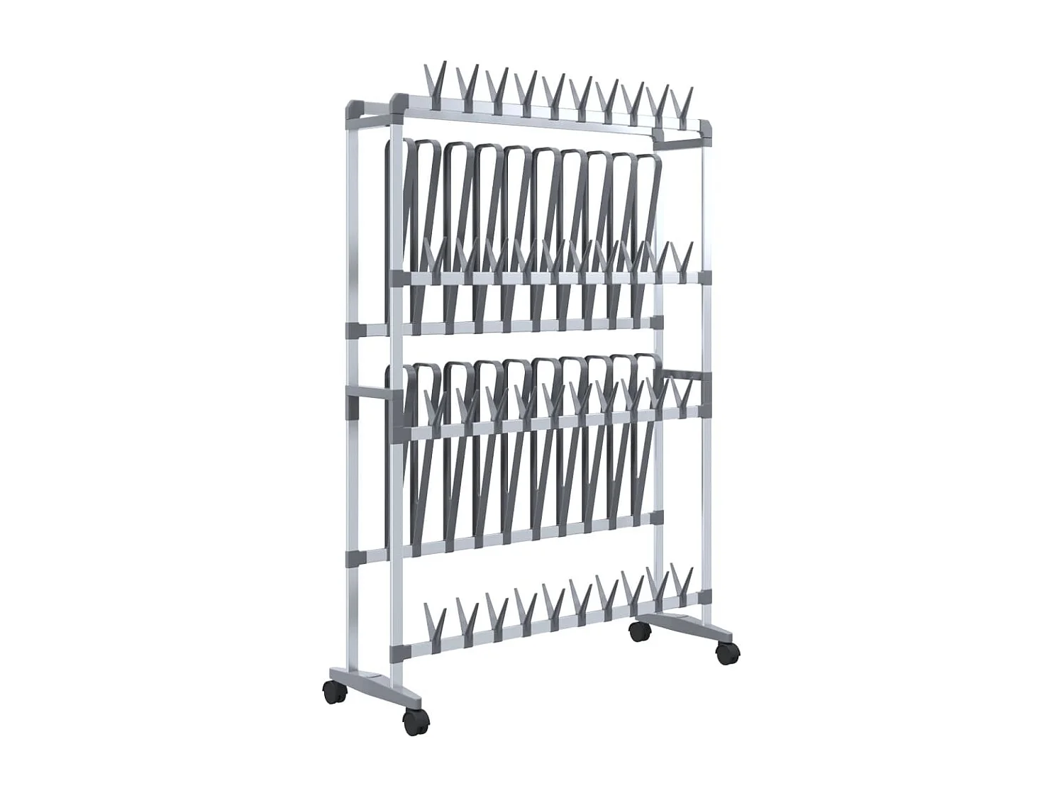 Scarpiera con ruote Silver 89x27x120 cm