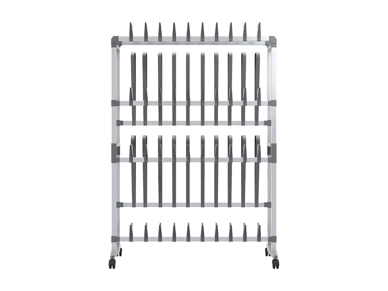 Scarpiera con ruote Silver 89x27x120 cm