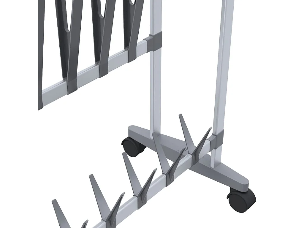 étagère à chaussures avec roulettes Argenté 89x27x120 cm