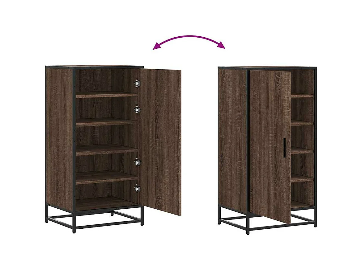 scarpiera rovere marrone 48x38x97,5 cm legno ingegnerizzato