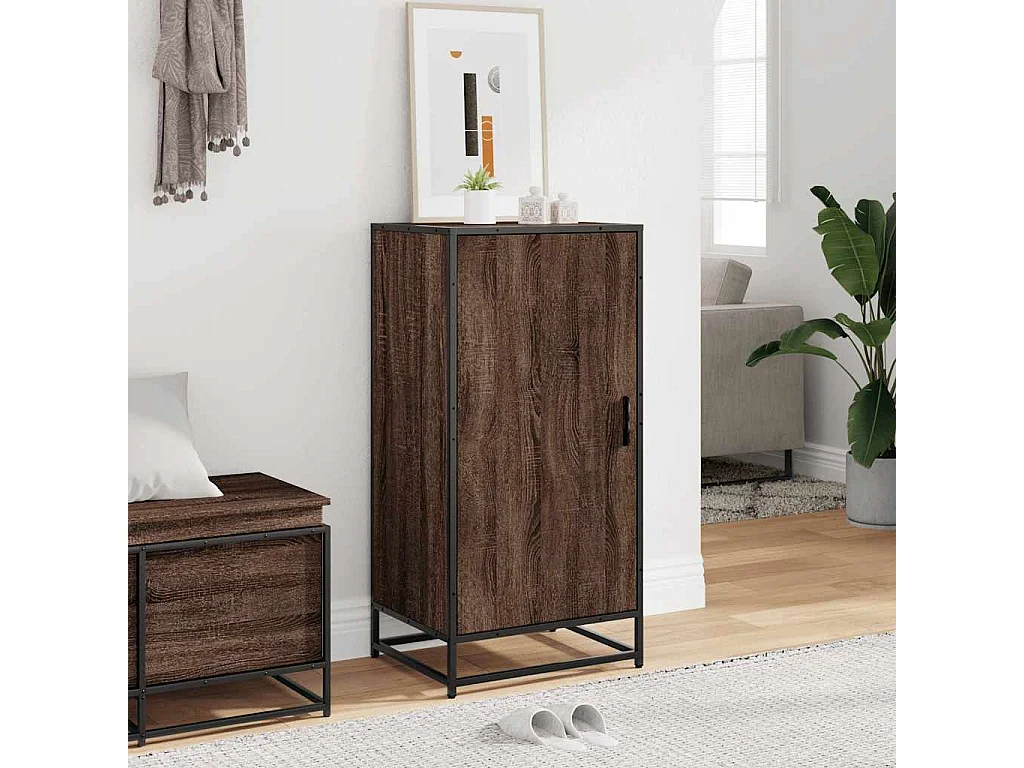 étagère à chaussures chêne marron 48x38x97,5 cm bois ingénierie