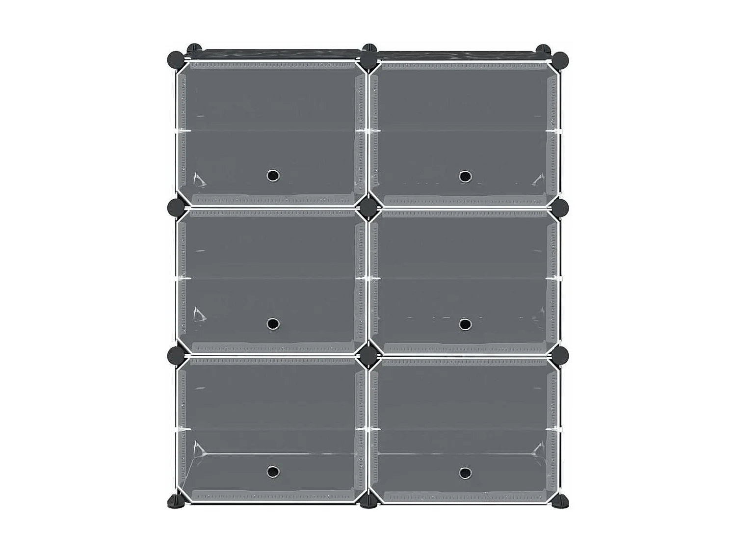 6 pezzi cubi portaoggetti con ante PP nero