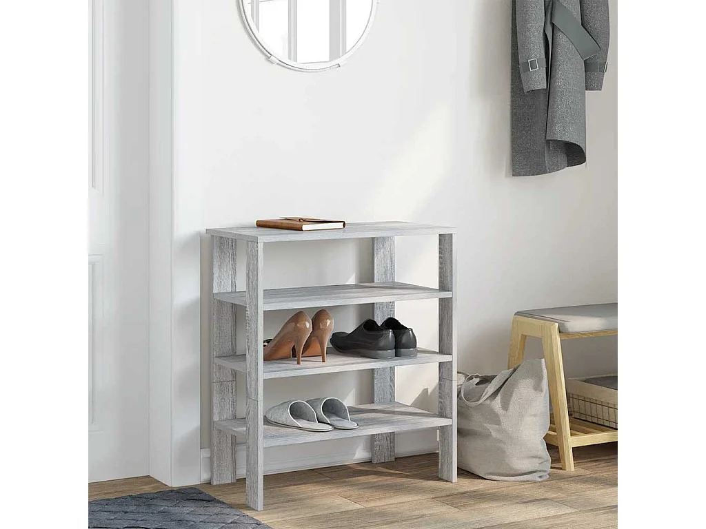 Zapatero sonoma gris 61x32x70 cm madera de ingeniería