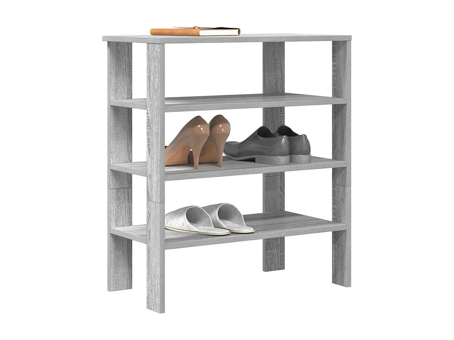 étagère à chaussures sonoma gris 61x32x70 cm bois d'ingénierie
