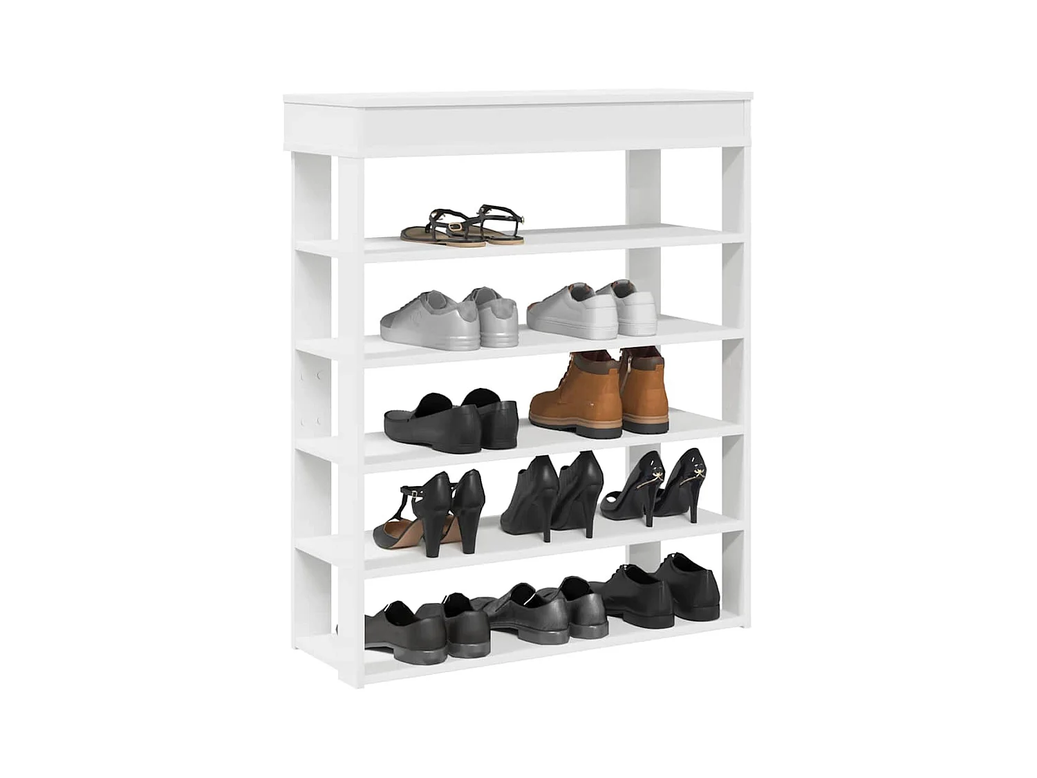 étagère à chaussures blanc 80x30x98 cm bois d'ingénierie