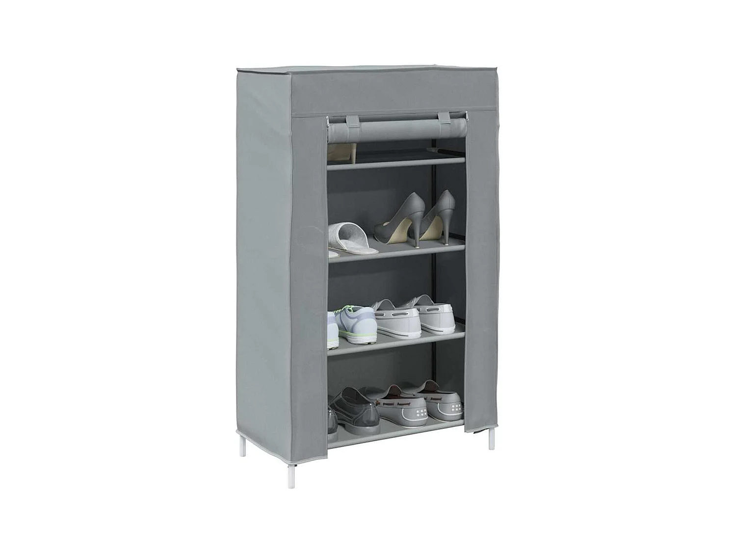 Meuble à chaussures gris 60,5x30x97 cm tissu non tissé