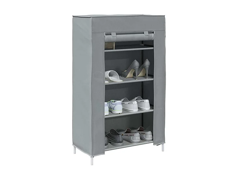 Sapateira cinza 60,5x30x97 cm tecido não tecido