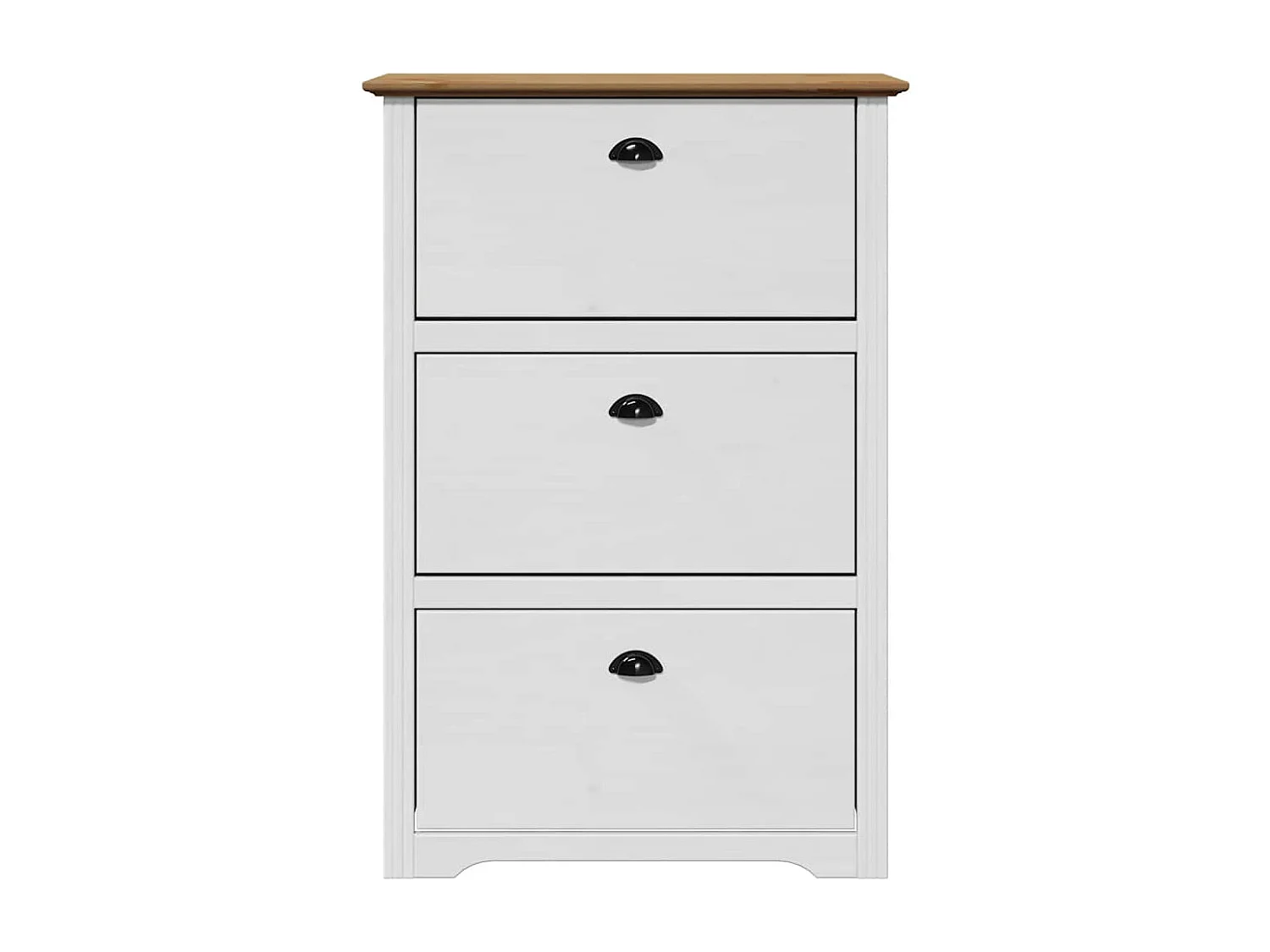 étagère à chaussures BODO blanc et marron 80x35x118 cm