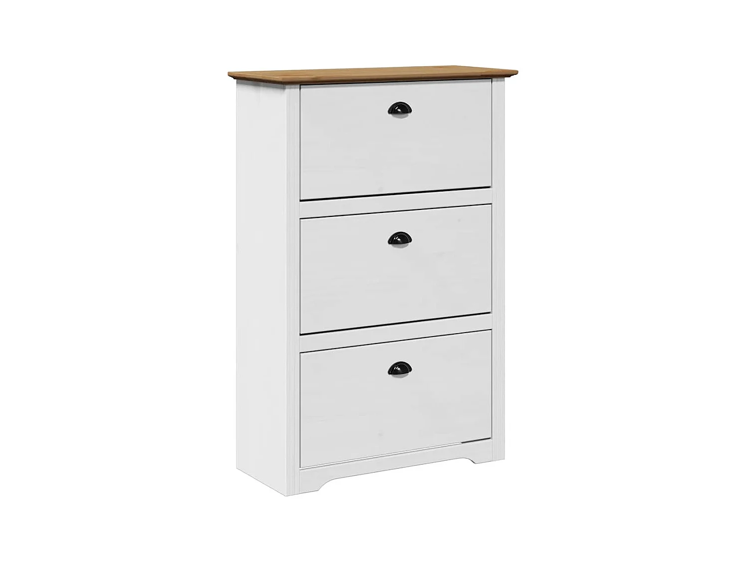 BODO scarpiera bianca e marrone 80x35x118 cm