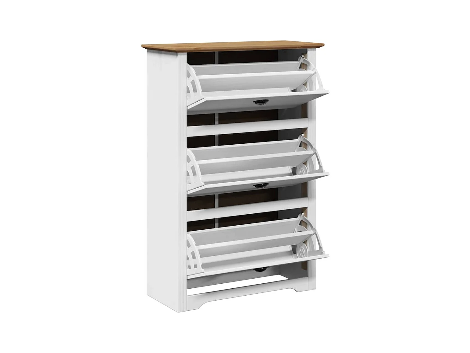 BODO scarpiera bianca e marrone 80x35x118 cm