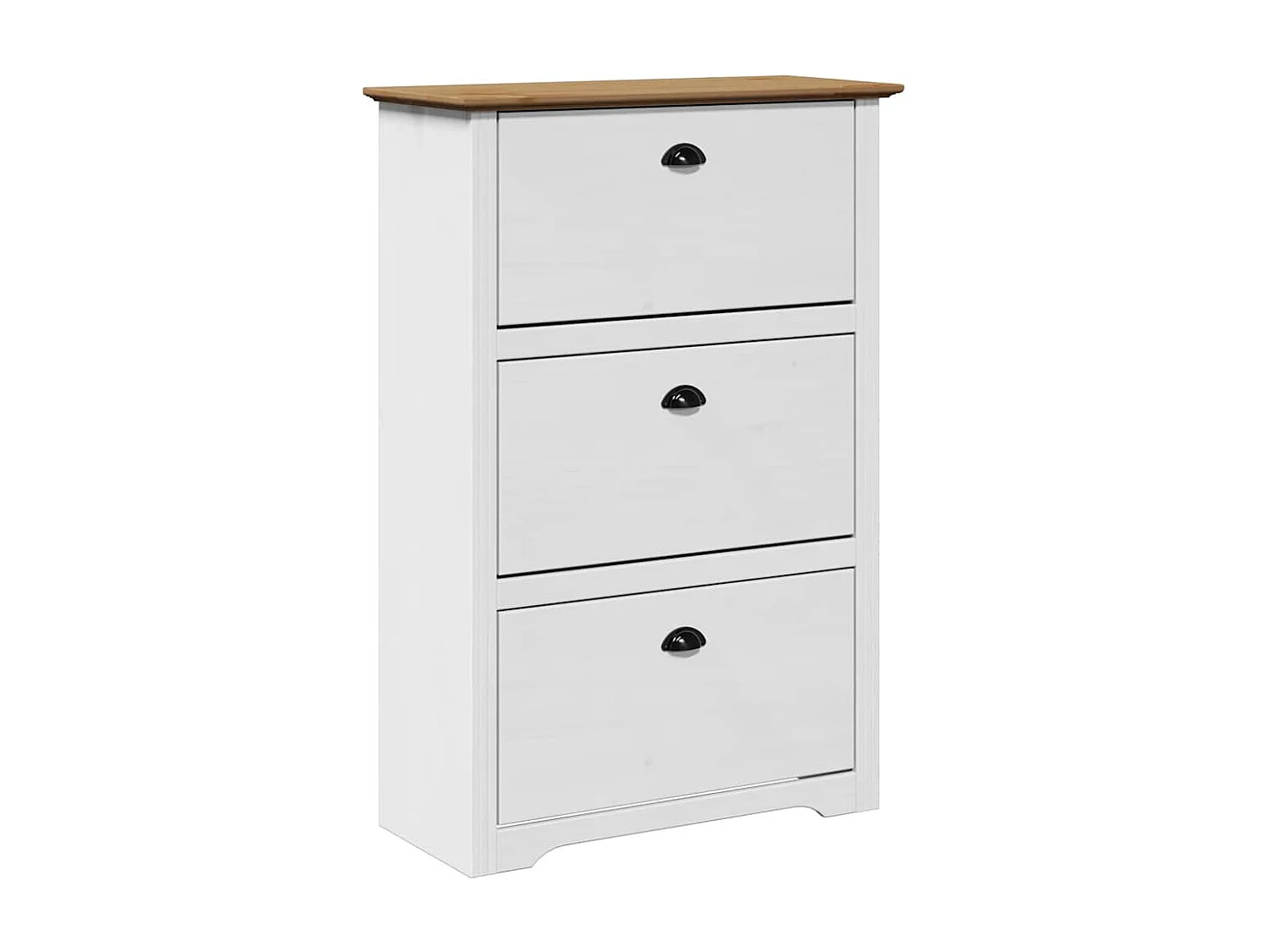 étagère à chaussures BODO blanc et marron 80x35x118 cm