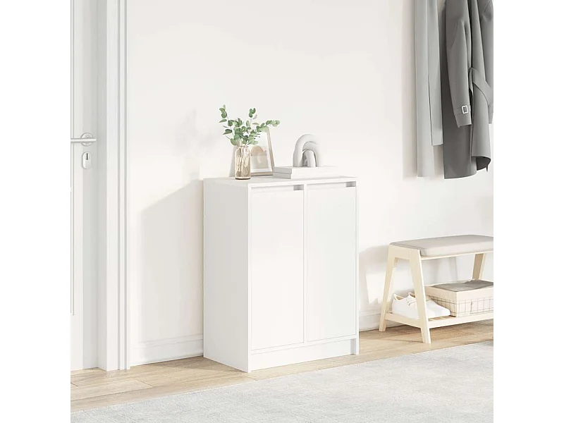 Sapateira branca 57x34x76 cm madeira engenheirada