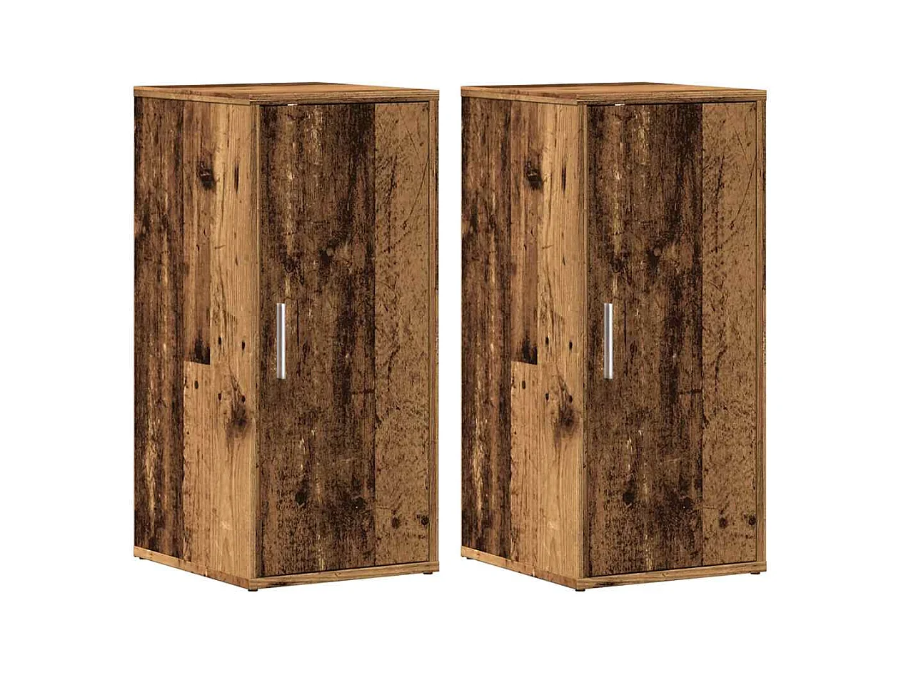 Schoenenkasten 2 stuks oud hout bewerkt hout