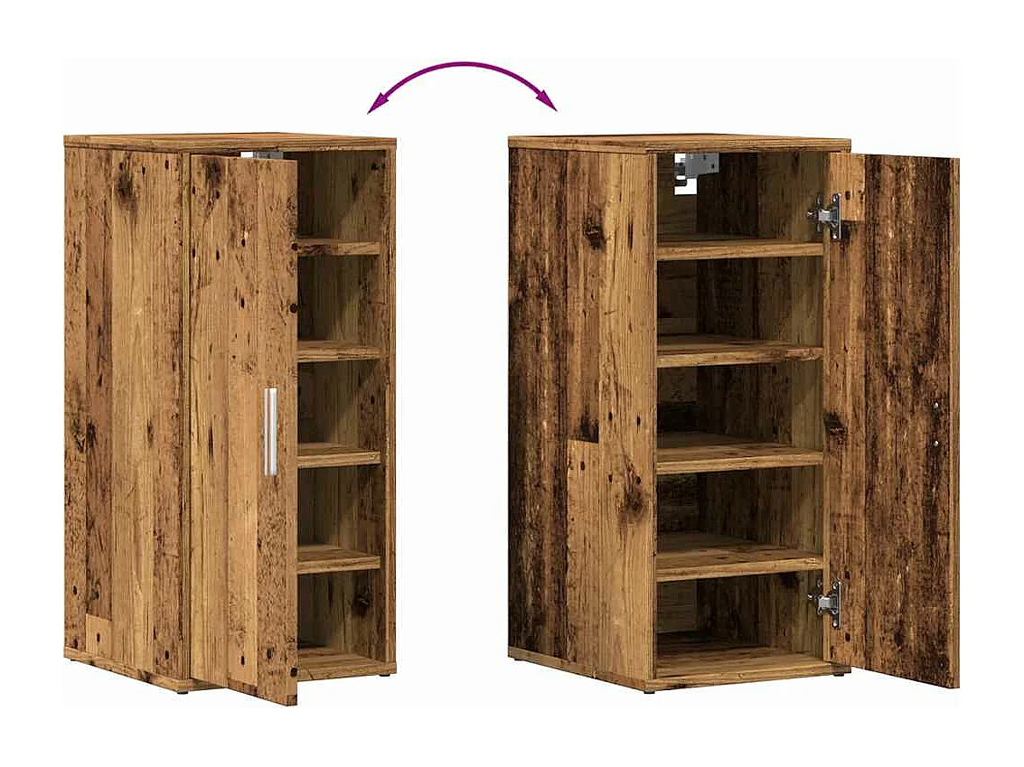 Schoenenkasten 2 stuks oud hout bewerkt hout