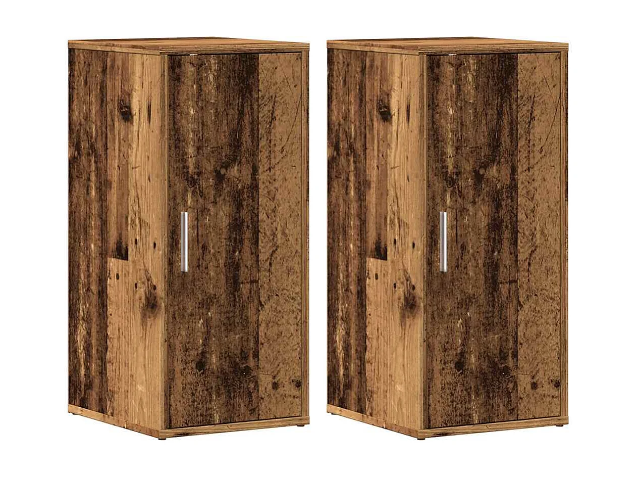 Armoires à chaussures 2 pcs vieux bois bois d'ingénierie