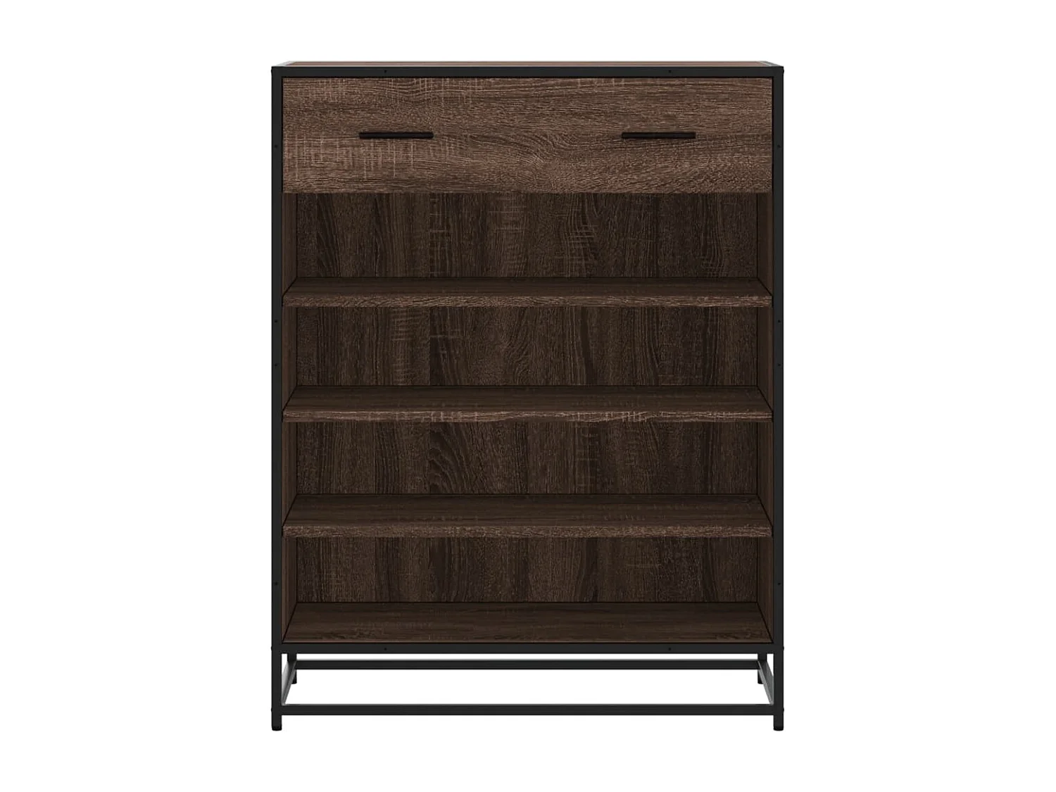 Meuble à chaussures chêne marron bois d'ingénierie et métal