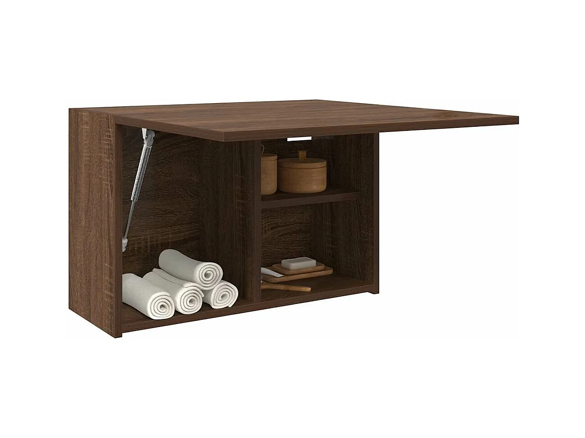 Mueble de baño de pared roble marrón 60x25x40 cm madera de ingeniería