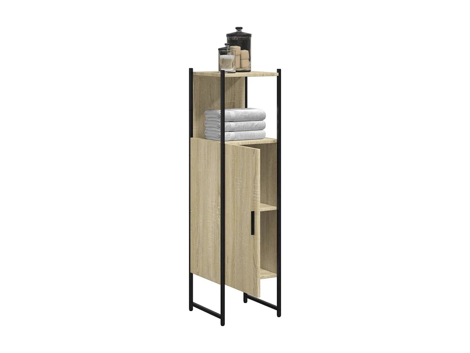 Badezimmerschrank aus Sonoma-Eiche 33x33x120,5 cm