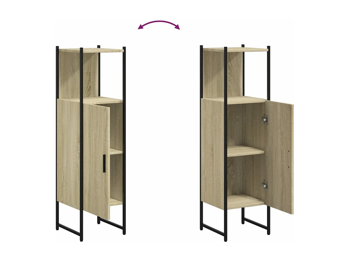 Badezimmerschrank aus Sonoma-Eiche 33x33x120,5 cm