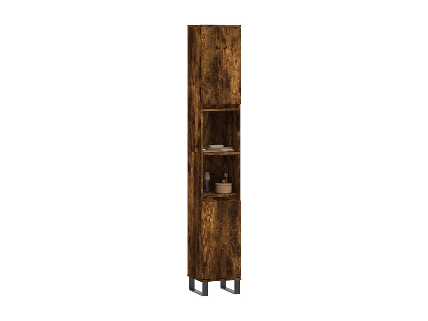 Armoire de bain chêne fumé 30x30x190 cm bois d'ingénierie