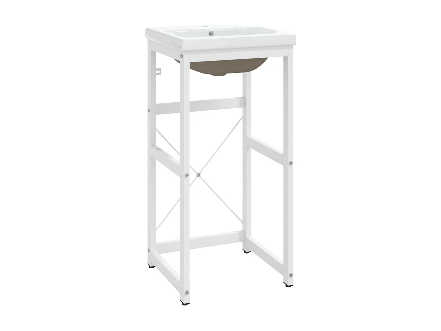 Telaio per lavabo da bagno sottotop in ferro bianco