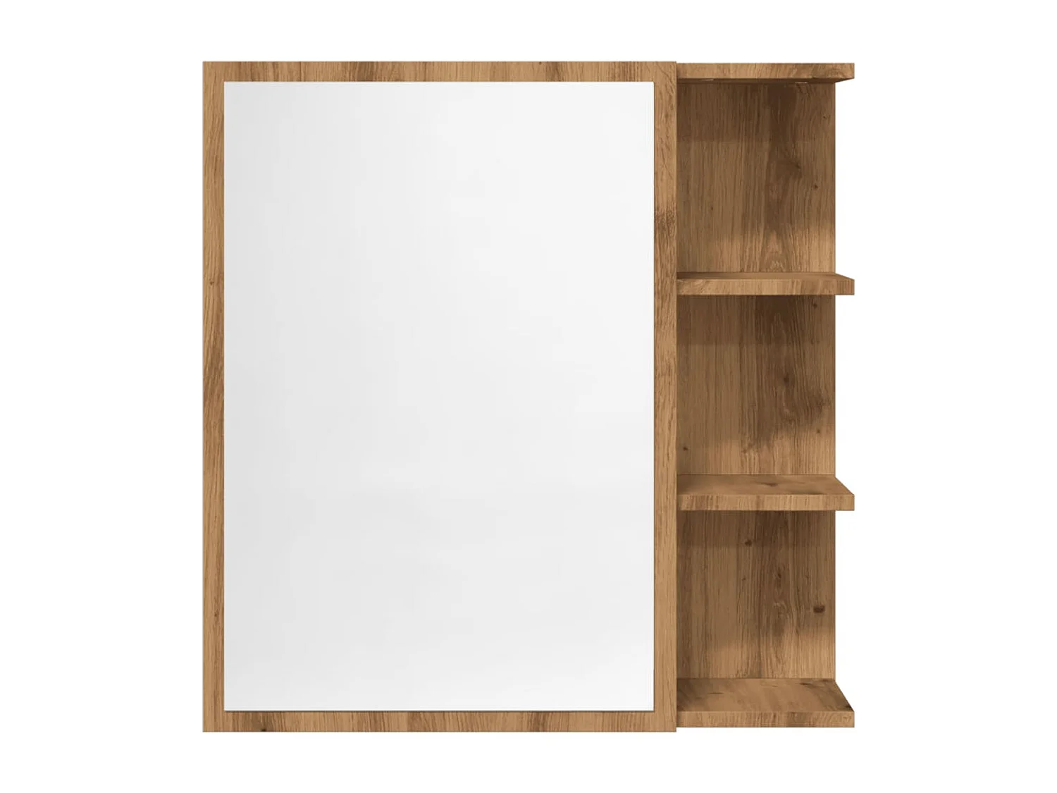 Mobiletto specchio da bagno in rovere artigianale 62,5x20,5x64 cm