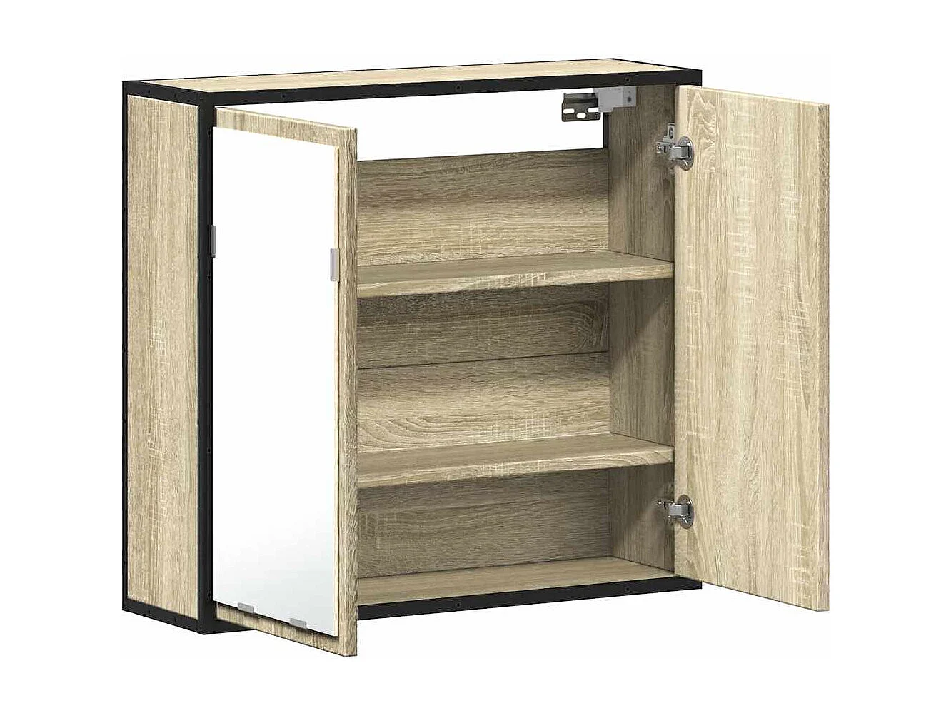 Armoire à miroir de salle de bain chêne sonoma bois ingénierie