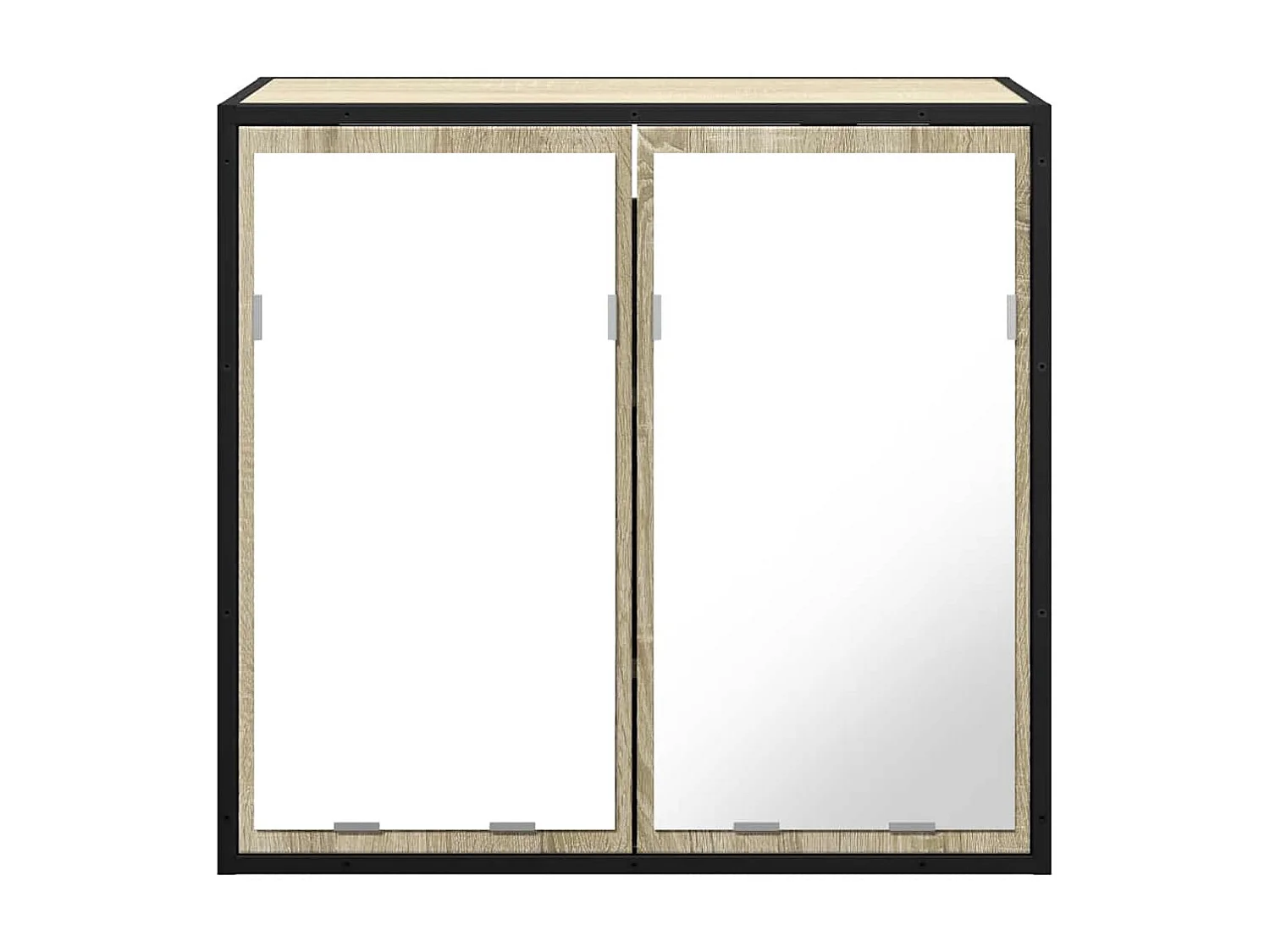 Mobiletto con specchio per il bagno in rovere Sonoma, legno ingegnerizzato