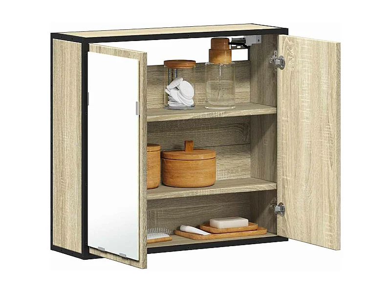 Badezimmer-Spiegelschrank, Sonoma-Eiche, Holzwerkstoff
