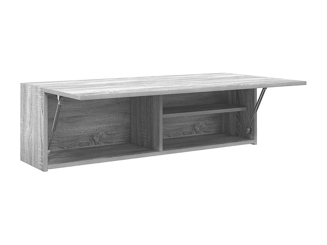 Móvel de parede para banheiro cinza Sonoma 100x25x30 cm madeira projetada