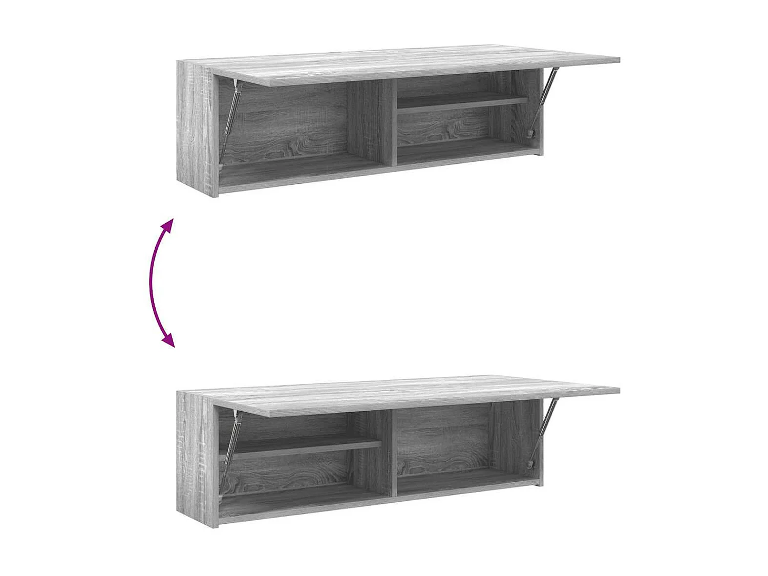 Móvel de parede para banheiro cinza Sonoma 100x25x30 cm madeira projetada