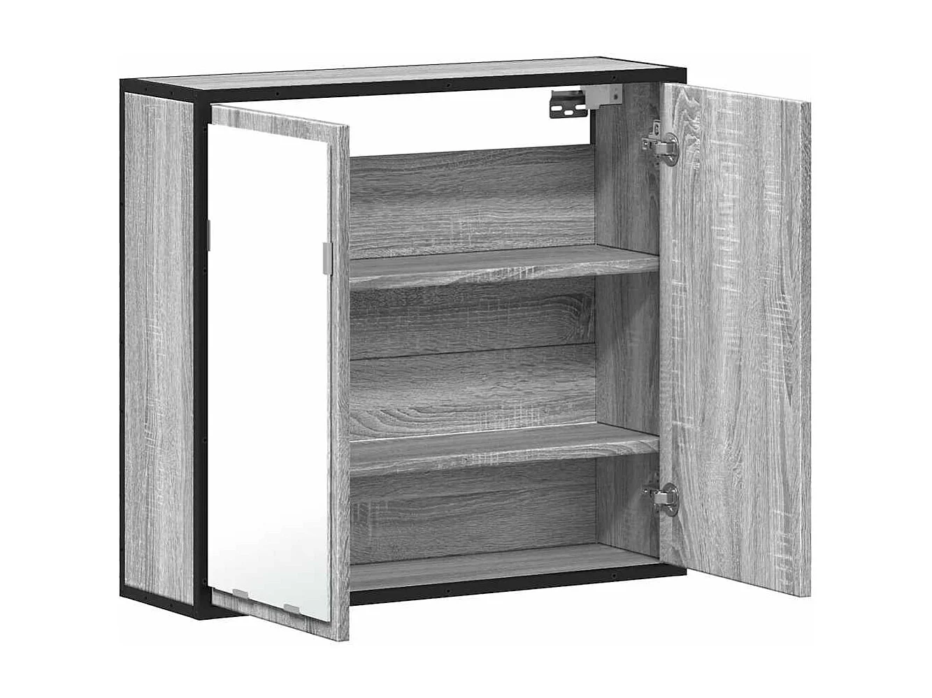 Armoire à miroir de salle de bain sonoma gris bois d’ingénierie