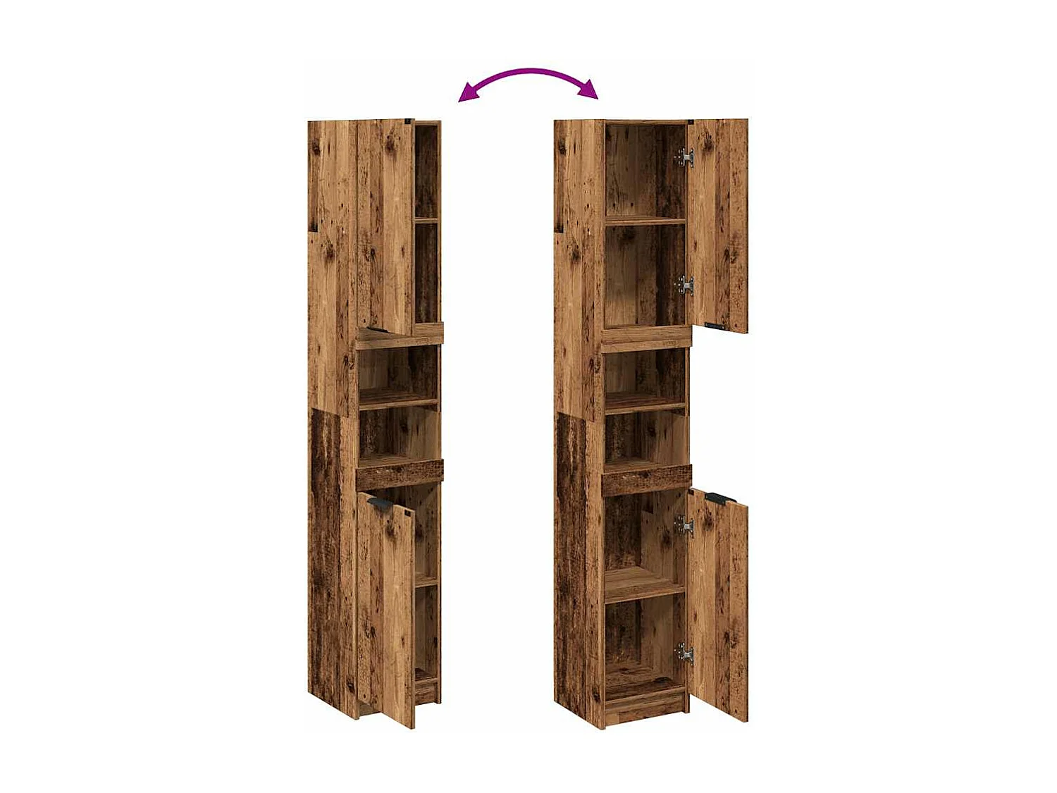 Armoire de salle de bain vieux bois bois d'ingénierie
