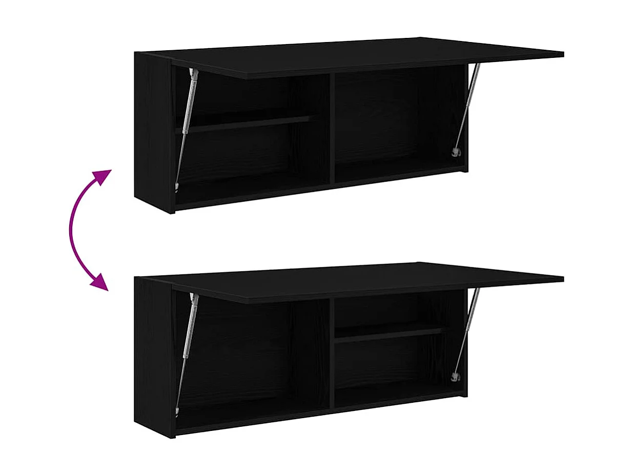 Armoire murale de bain noir 100x25x40 cm bois d'ingénierie