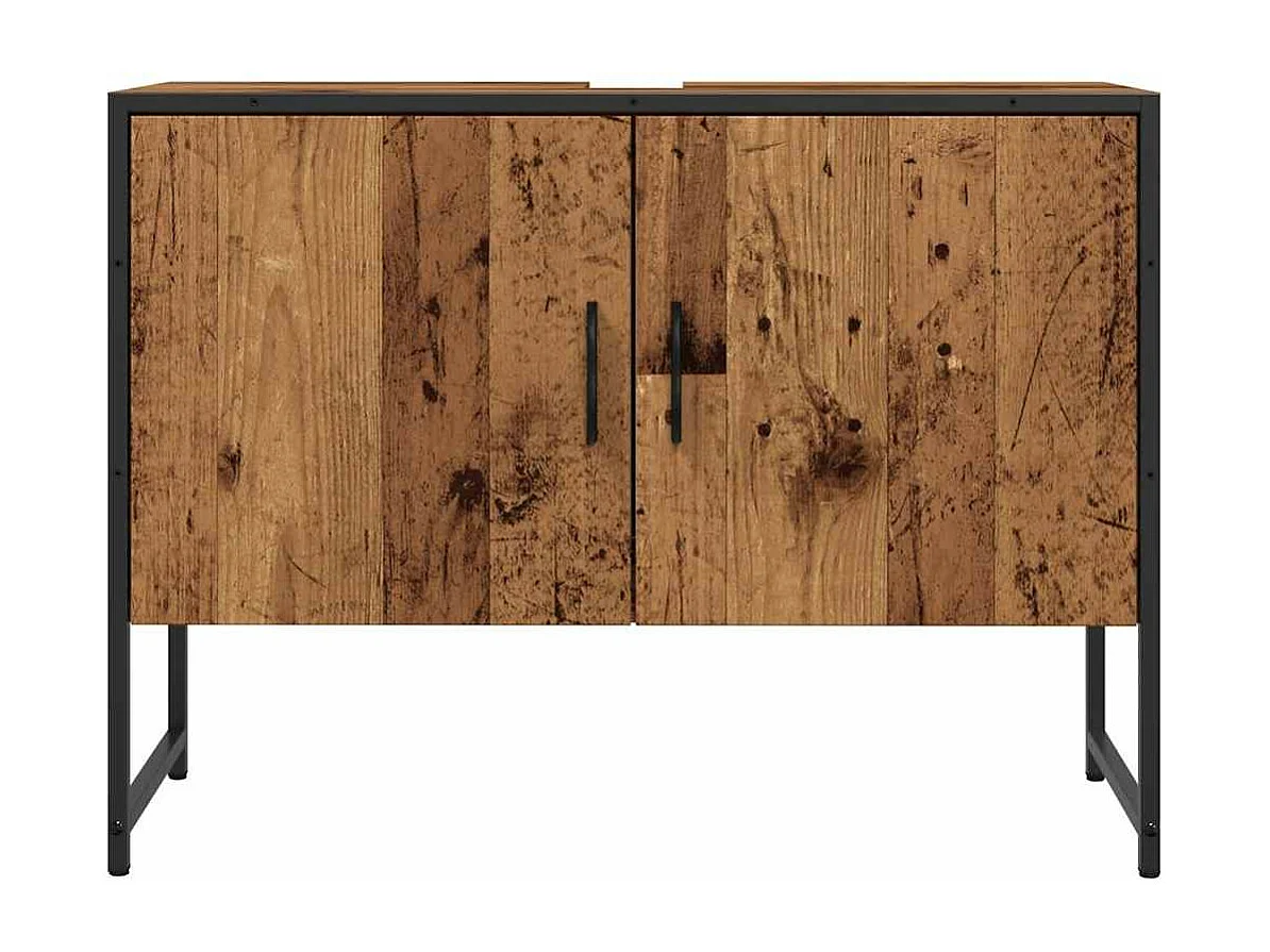 Armoire de salle de bain vieux bois 80x33x60 cm bois ingénierie