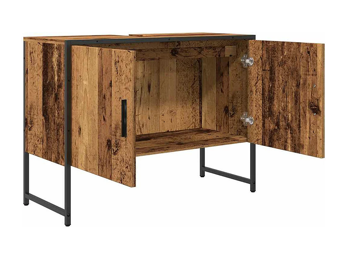Armoire de salle de bain vieux bois 80x33x60 cm bois ingénierie