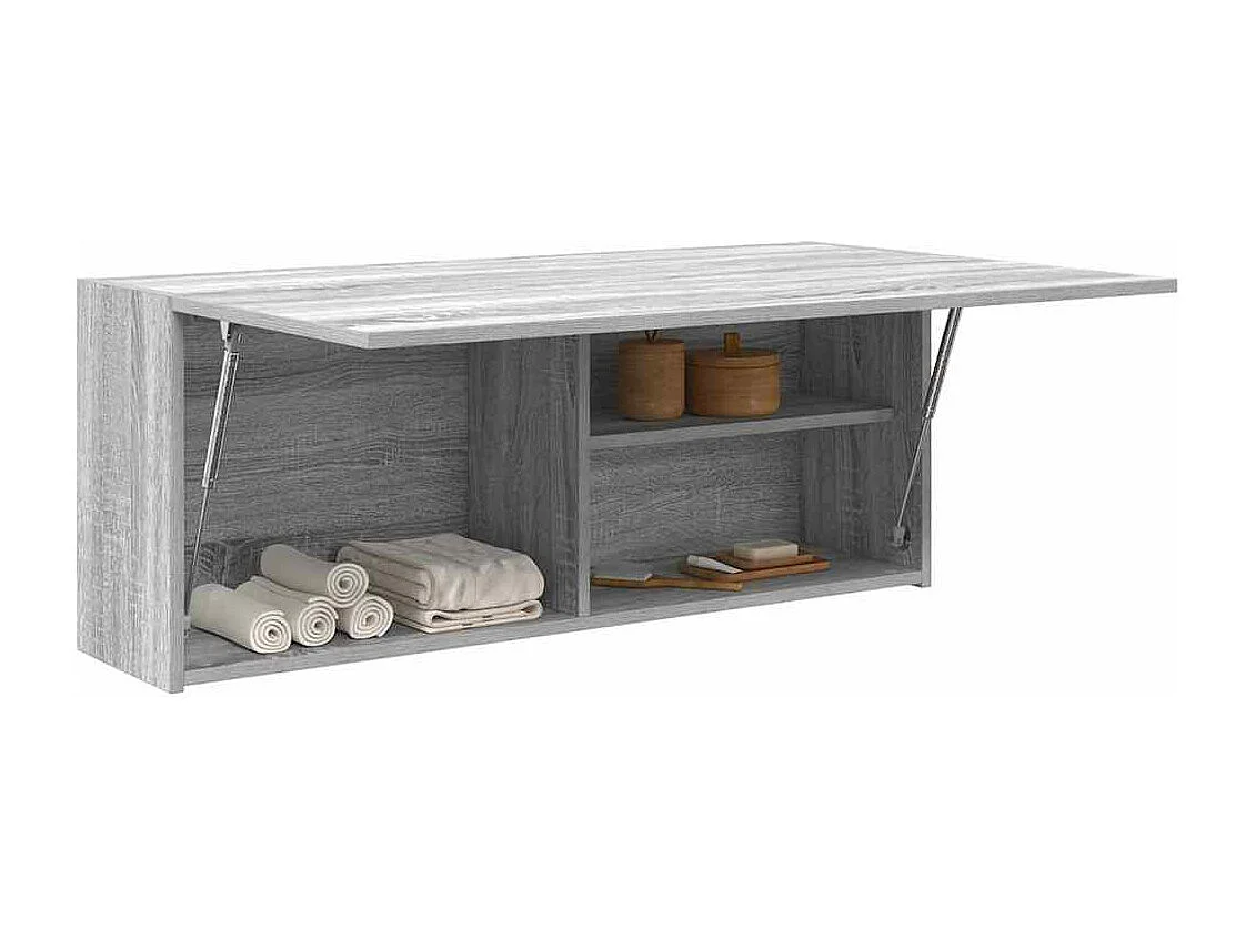 Sonoma grau Badezimmer Hängeschrank 100x25x40 cm Holzwerkstoff