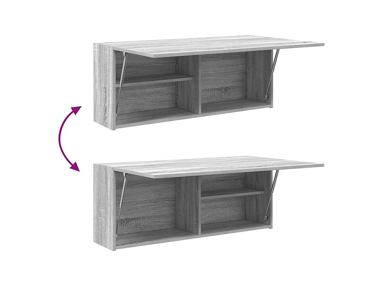 Sonoma grau Badezimmer Hängeschrank 100x25x40 cm Holzwerkstoff